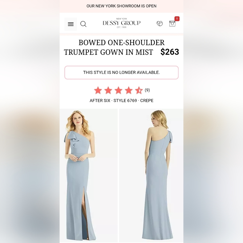 After Six Soft Blue One-Shoulder Formal / Prom Dress